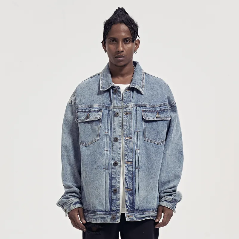YearnObtainRainbow Denim Jacket Unisex Vintage Blue-2