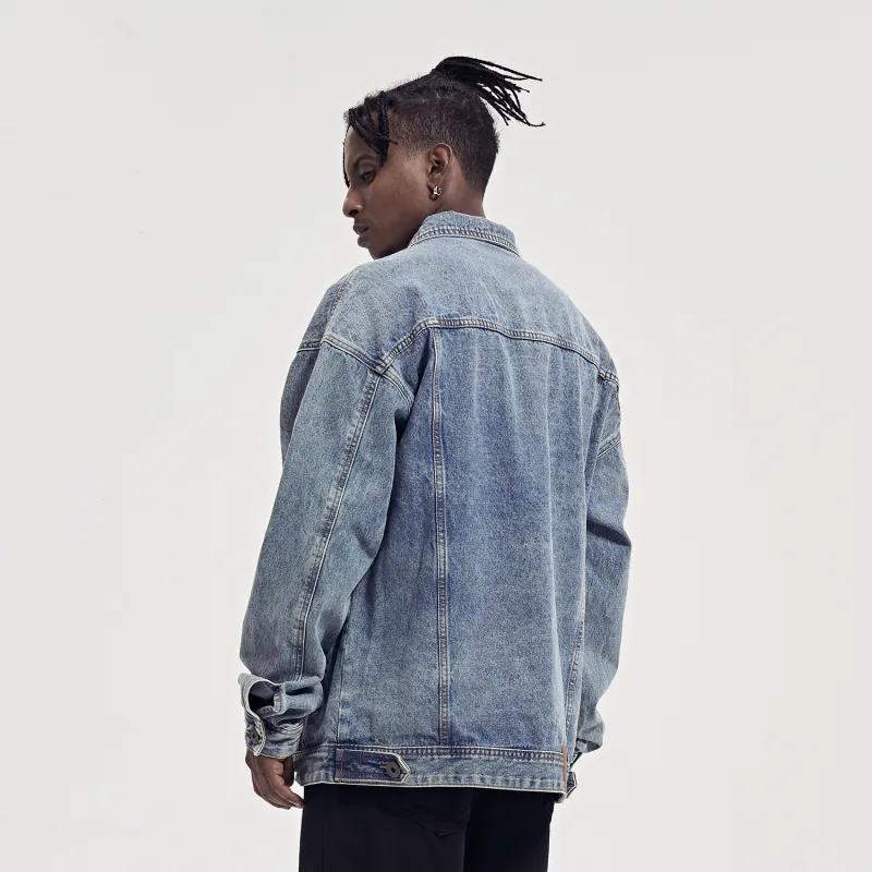 YearnObtainRainbow Denim Jacket Unisex Vintage Blue-3