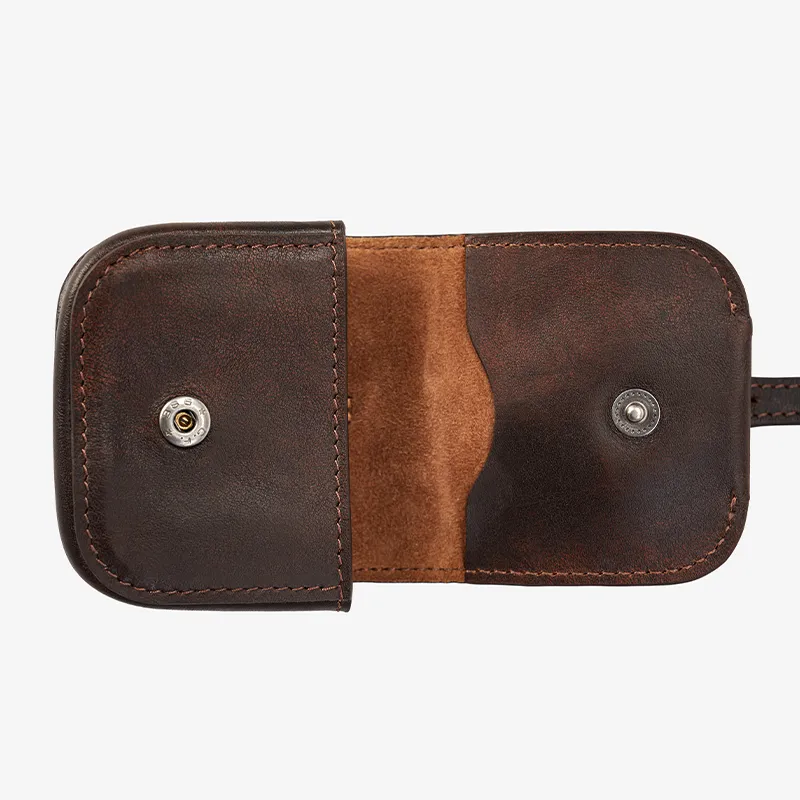 GROTTO Calfskin Bag Accessory Mini Unisex Charred Wood Brown, Antique Silver-2