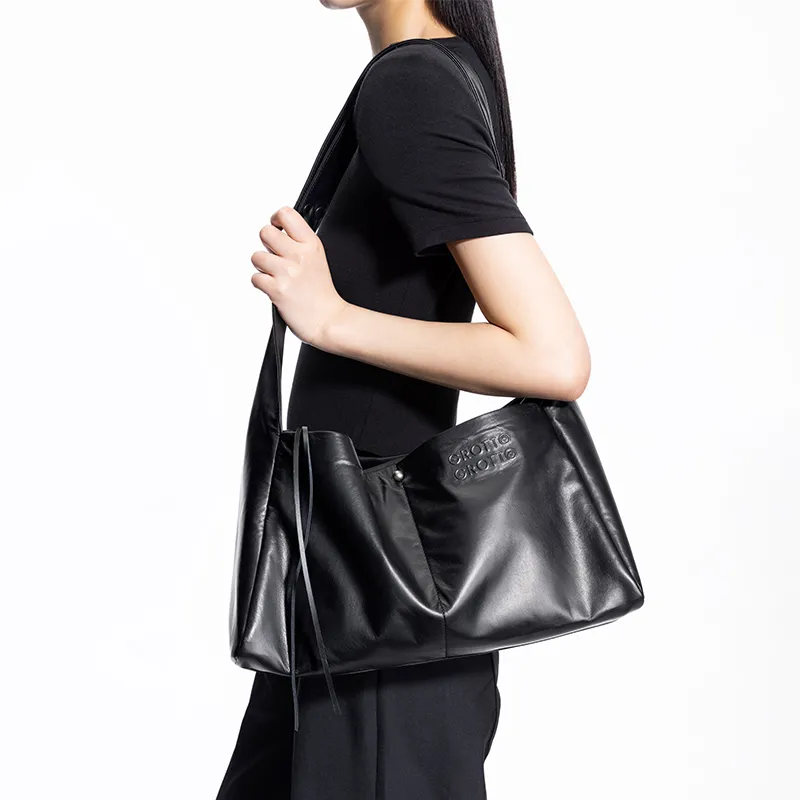 GROTTO Calfskin Tote Bag, Shopping Bag, Shoulder Bag Unisex Multicolor-10