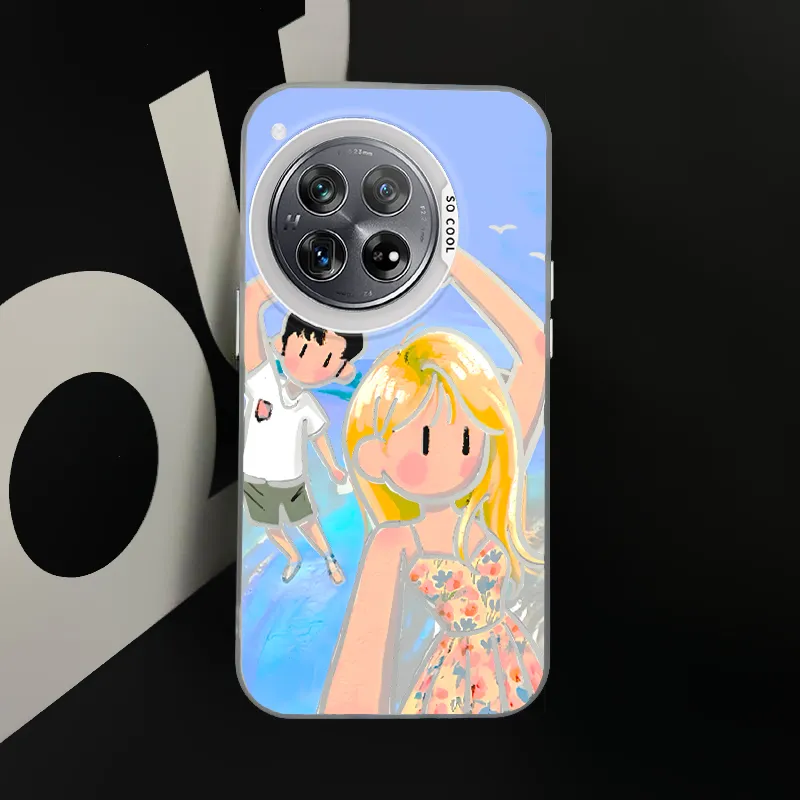 YIYOUJIA Matte Material Girl Heart Phone Case Compatible With OnePlus 12/11/Ace3/Ace2/Ace3V Case OnePlus Ace2 Pro/1+12-1