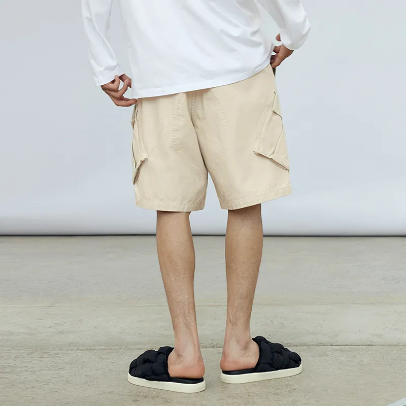 REDCHARCOAL Cargo Shorts Unisex Beige-4