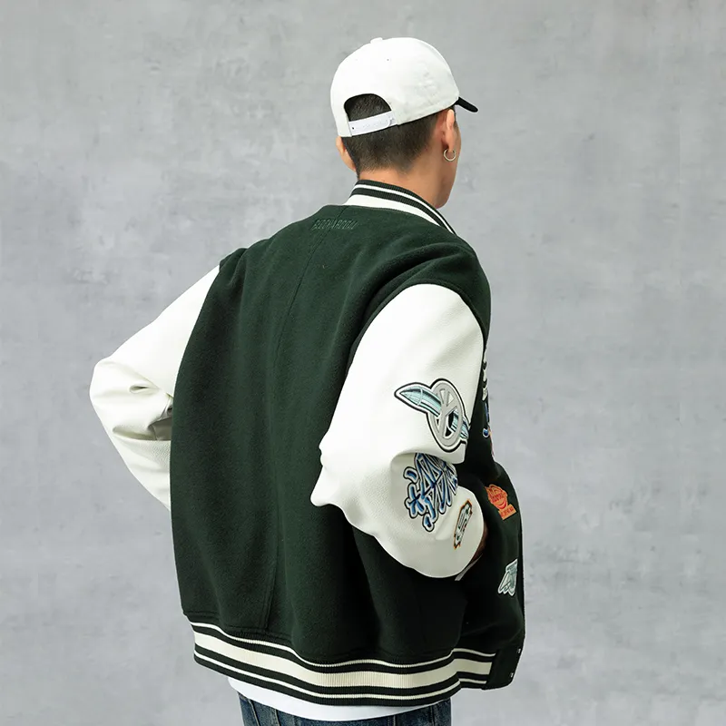 REDCHARCOAL Winter Baseball Jacket Unisex Multicolor-3