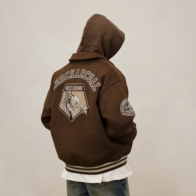 REDCHARCOAL Baseball Jacket Unisex Brown-2