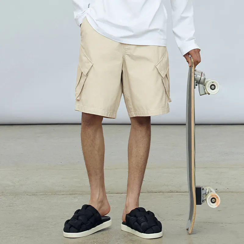 REDCHARCOAL Cargo Shorts Unisex Beige-2