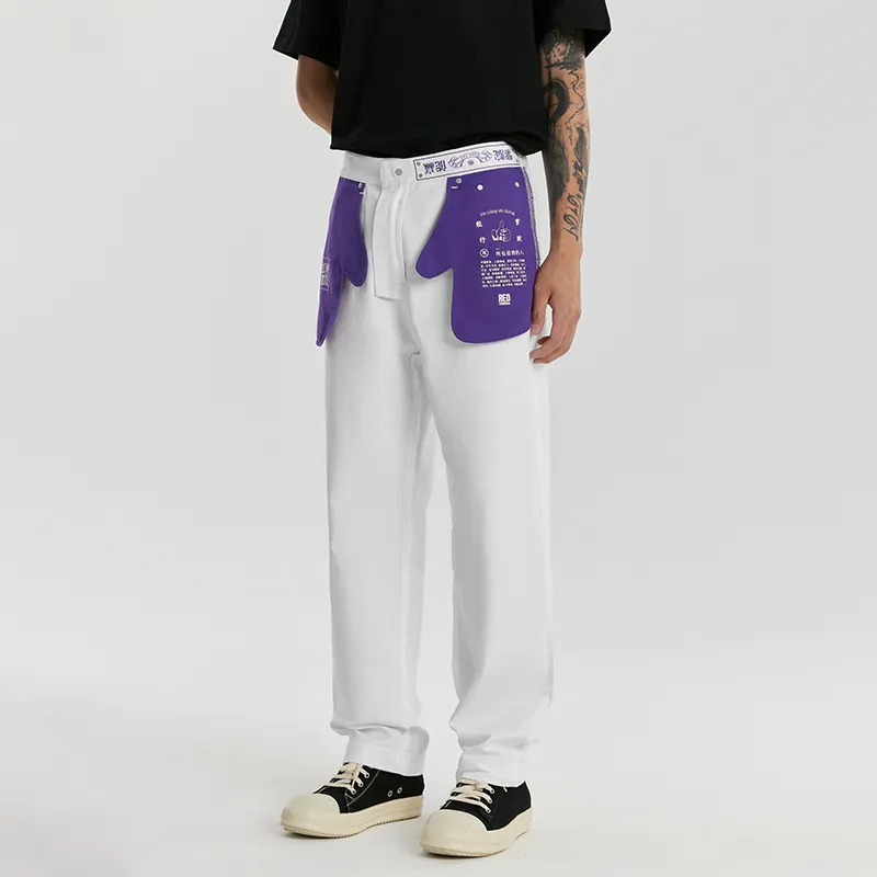 REDCHARCOAL Casual Pants Unisex White-5