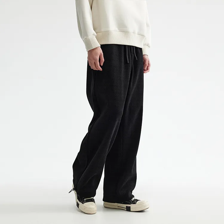 REDCHARCOAL Knitted Sports Pants Men's Black-3