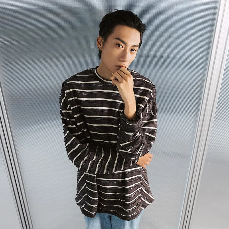 NST NONSTOP T Shirts Unisex Gray White Stripes-7