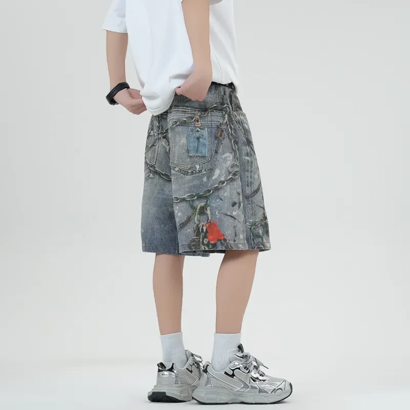 CIZA Denim Shorts Unisex Vintage Blue-4