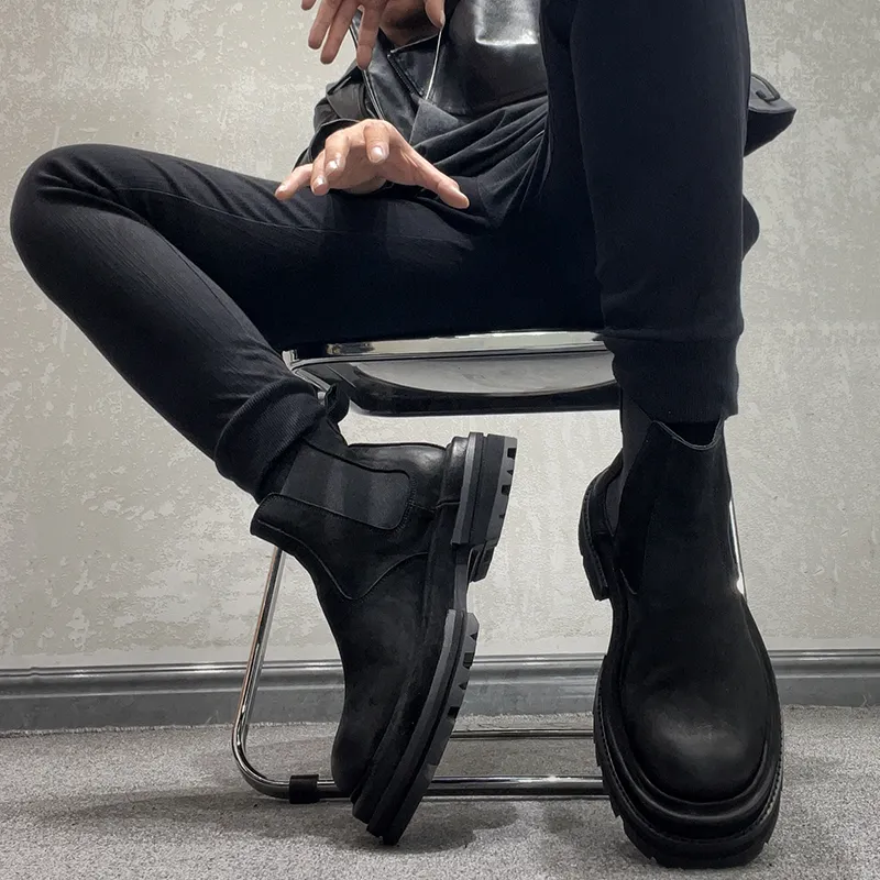 LOHAN·SIR Short Chelsea Boots Platform Men's-10