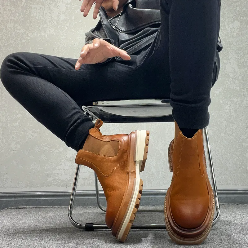 LOHAN·SIR Short Chelsea Boots Platform Men's-4
