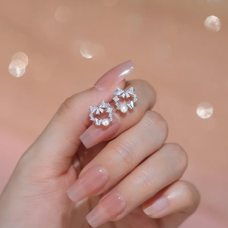 Good Quality S925 Silver Stud Earrings Women's-4