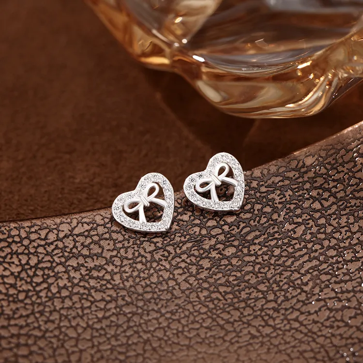 Good Quality S999 Fine Silver Stud Earrings Women's-2