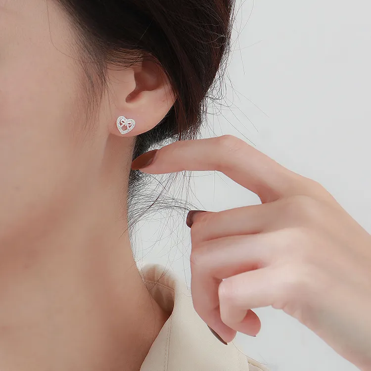 Good Quality S999 Fine Silver Stud Earrings Women's-1