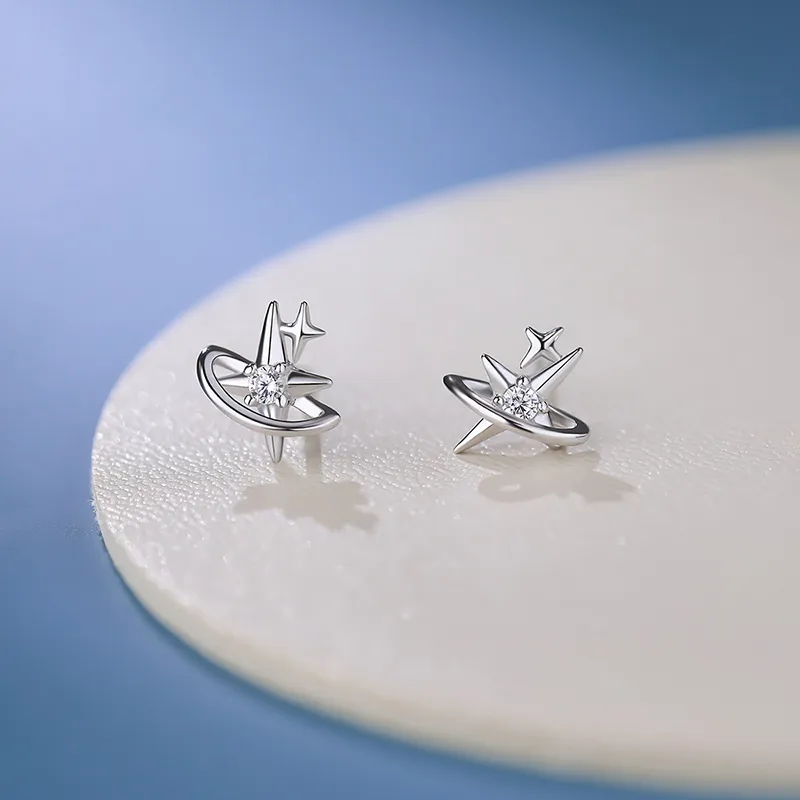 Good Quality S999 Fine Silver Stud Earrings Unisex-2
