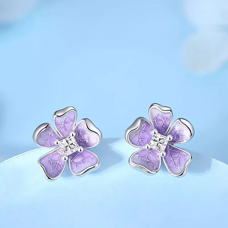 Good Quality Zircon Stud Earrings Women's-2