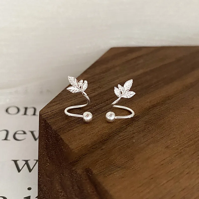 Good Quality S999 Fine Silver Stud Earrings Unisex-5