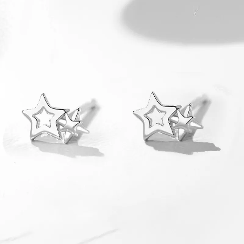 Good Quality S925 Silver Stud Earrings Unisex-1