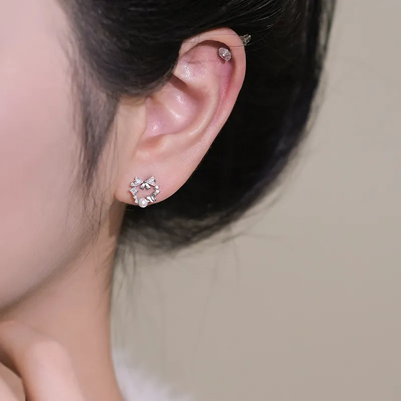Good Quality S925 Silver Stud Earrings Women's-3