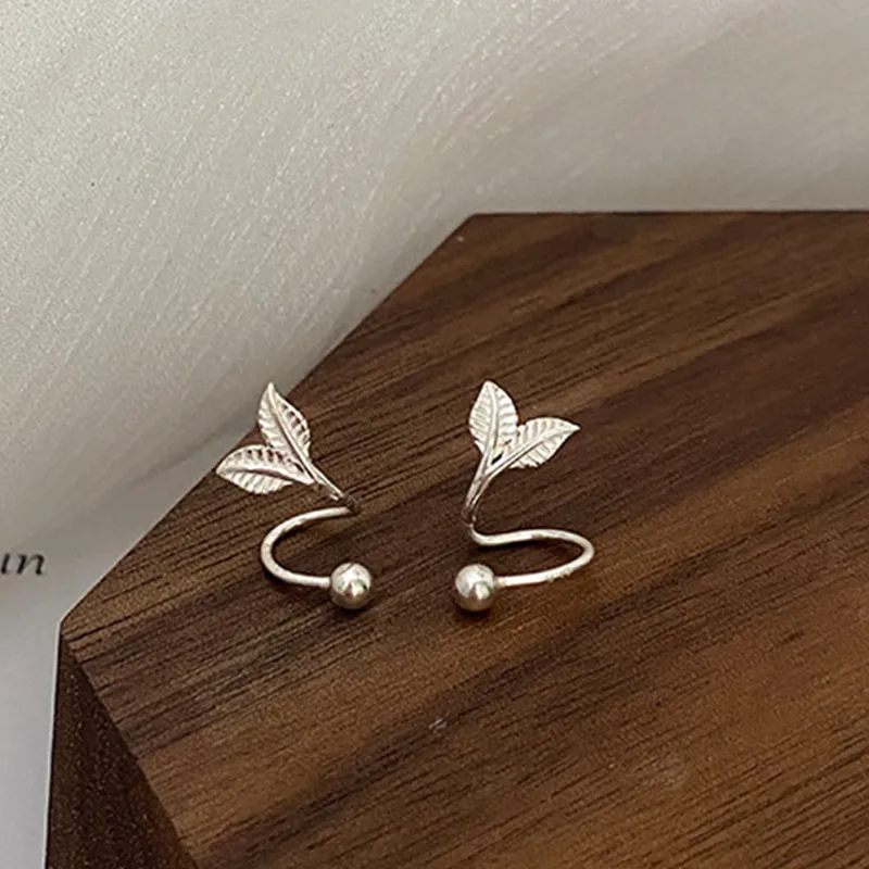 Good Quality S999 Fine Silver Stud Earrings Unisex-2