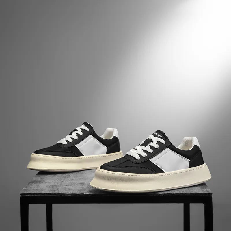 Meiretu Abrasion Resistant Breathable Height Increasing Low Top Skateboard Shoes Men's-2