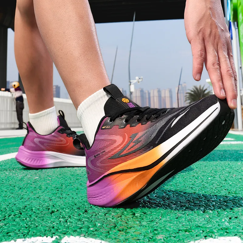 Meiretu Cushioned Wear Resistant Breathable Low Top Marathon Running Shoes Men's-20