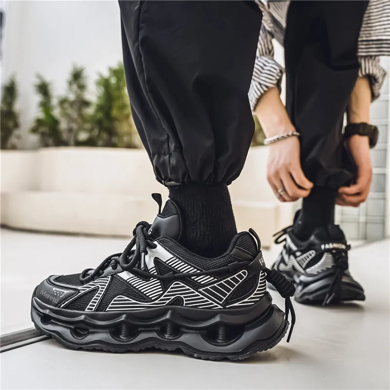 Meiretu Shock Absorbers With Slip Resistant Features Low Top Casual Shoes Men's-2