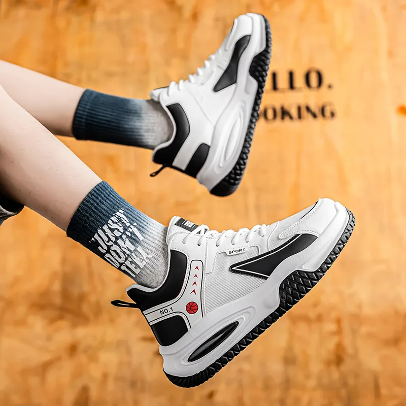 Meiretu Cushioning Abrasion Resistant Breathable Low Top Casual Shoes Men's-4