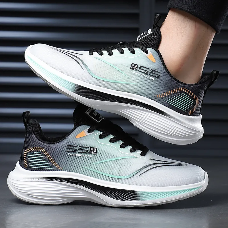 Meiretu Shock Absorbers Slip Resistant Breathable Low Top Running Shoes Men's-7