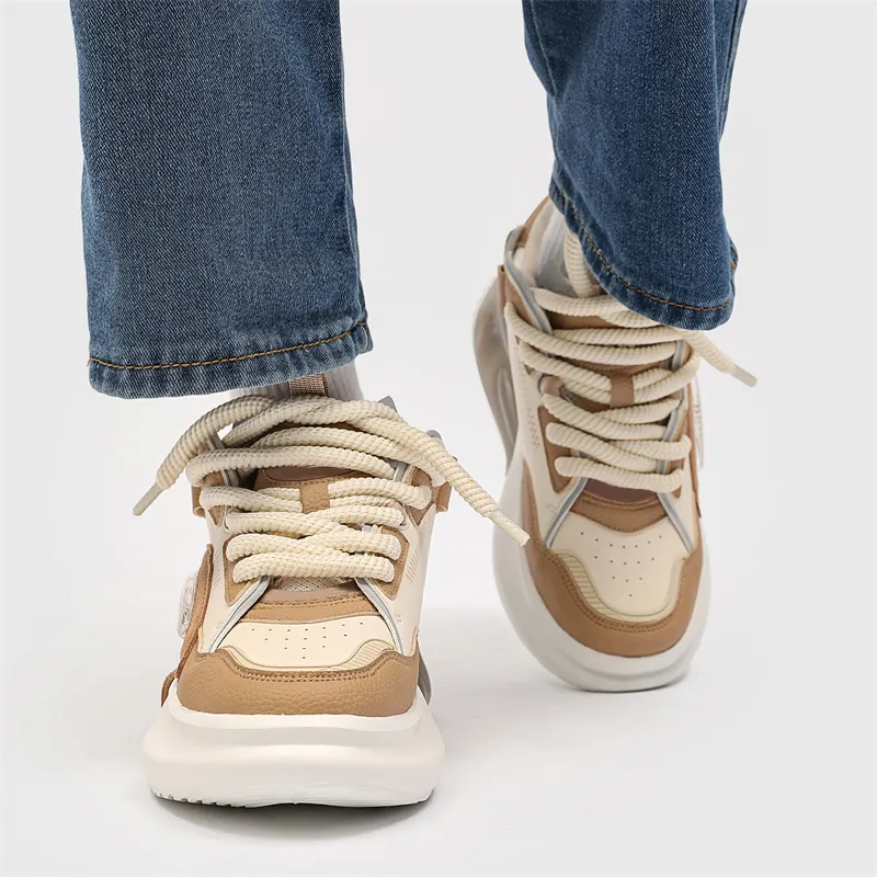 Meiretu Anti Slip And Wear Resistant Height Increasing Low Top Casual Shoes Men's-5