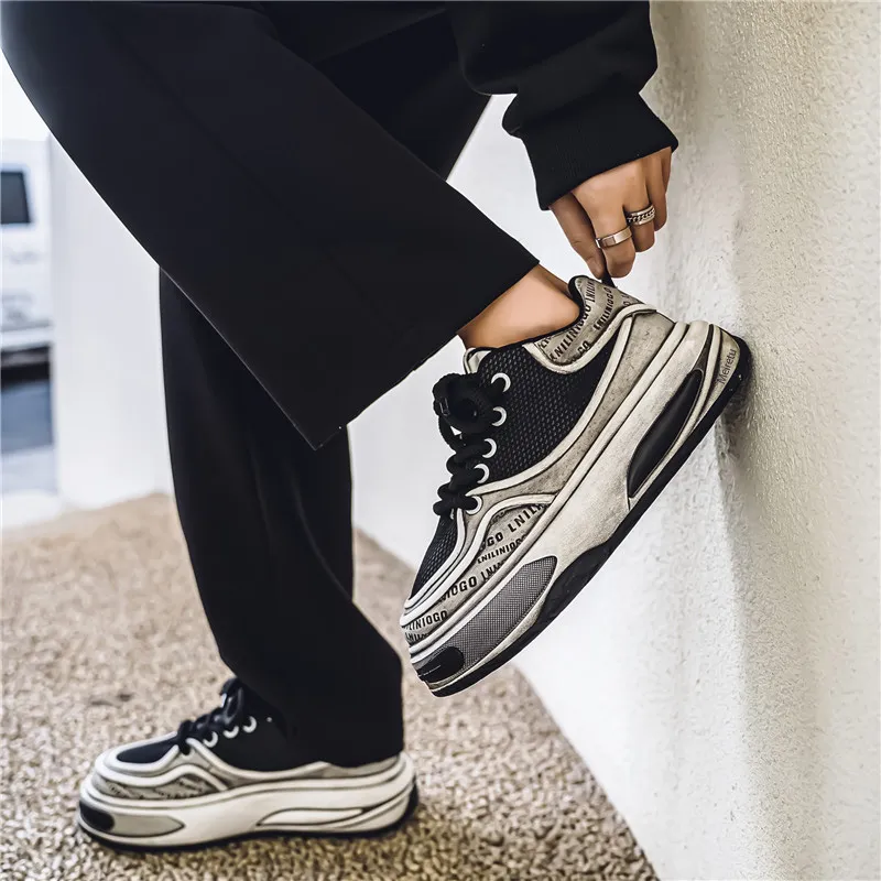 Meiretu Slip Resistant Abrasion Resistant Shock Absorbers Low Top Casual Shoes Men's-3