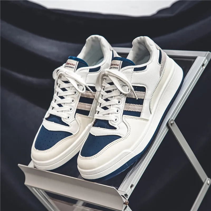 Meiretu Slip Resistant Low Top Skateboard Shoes Men's Blue-20