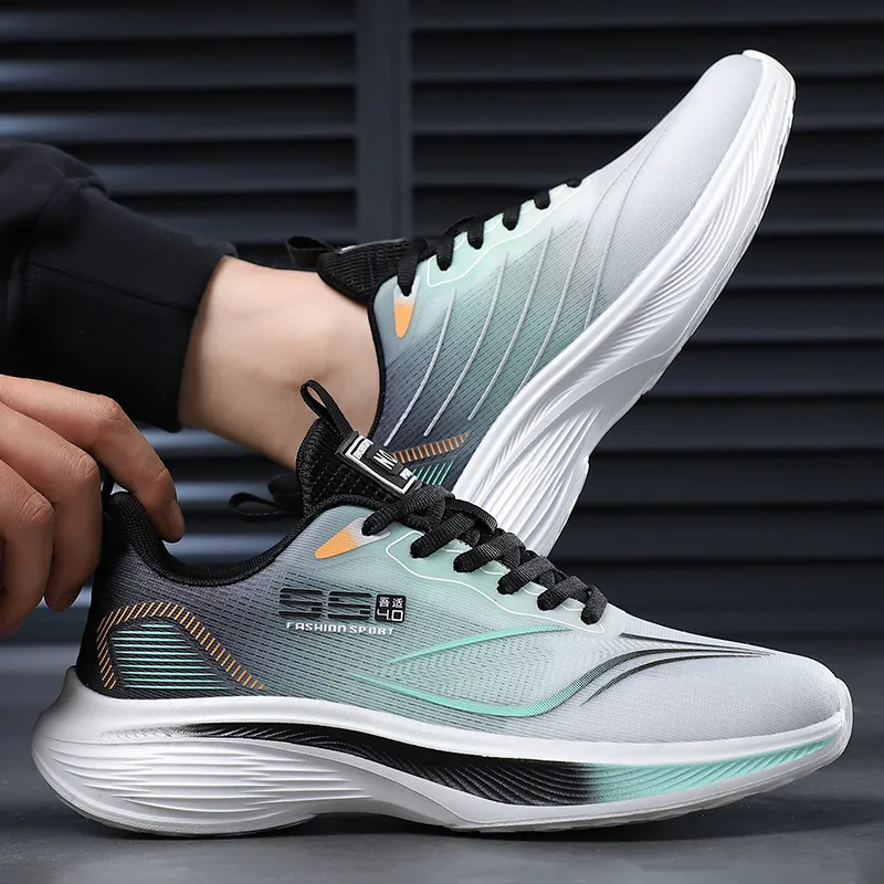 Meiretu Shock Absorbers Slip Resistant Breathable Low Top Running Shoes Men's-9