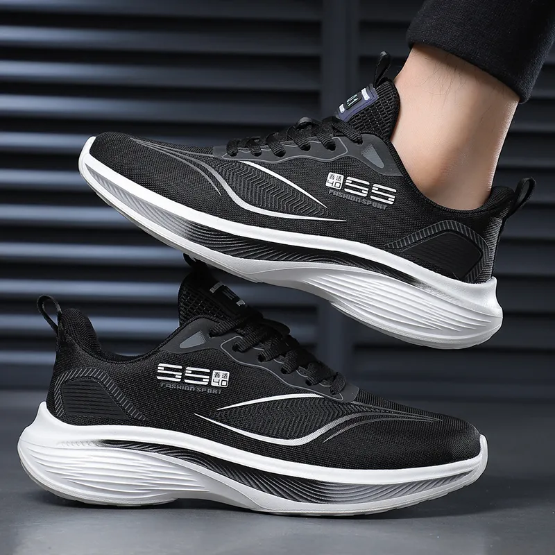Meiretu Shock Absorbers Slip Resistant Breathable Low Top Running Shoes Men's-12