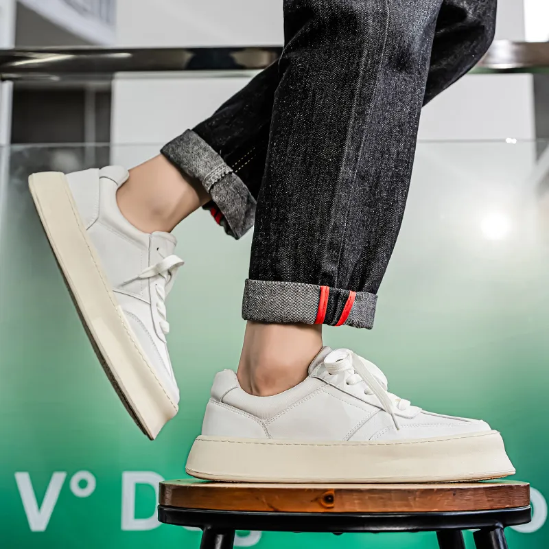 Meiretu Abrasion Resistant Breathable Height Increasing Low Top Skateboard Shoes Men's-8