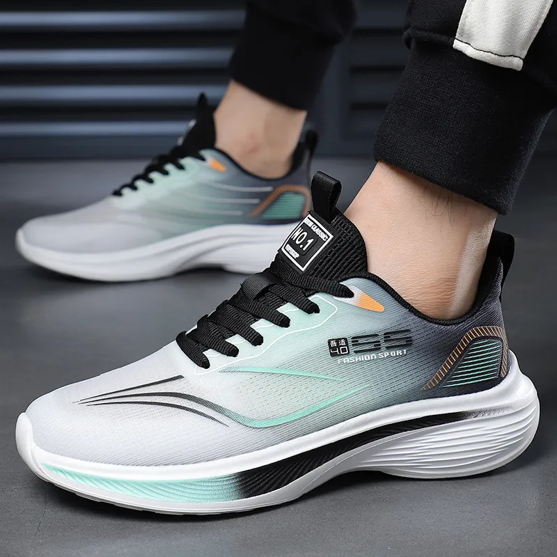 Meiretu Shock Absorbers Slip Resistant Breathable Low Top Running Shoes Men's-8