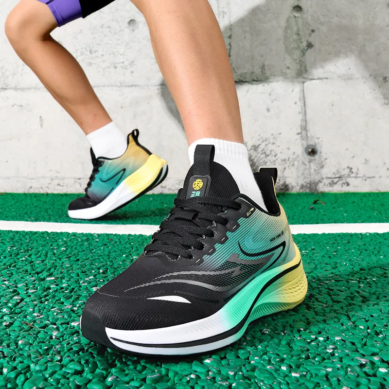 Meiretu Cushioned Wear Resistant Breathable Low Top Marathon Running Shoes Men's-6