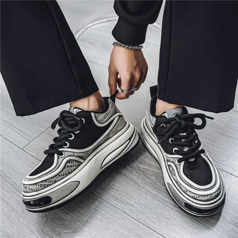 Meiretu Slip Resistant Abrasion Resistant Shock Absorbers Low Top Casual Shoes Men's-4