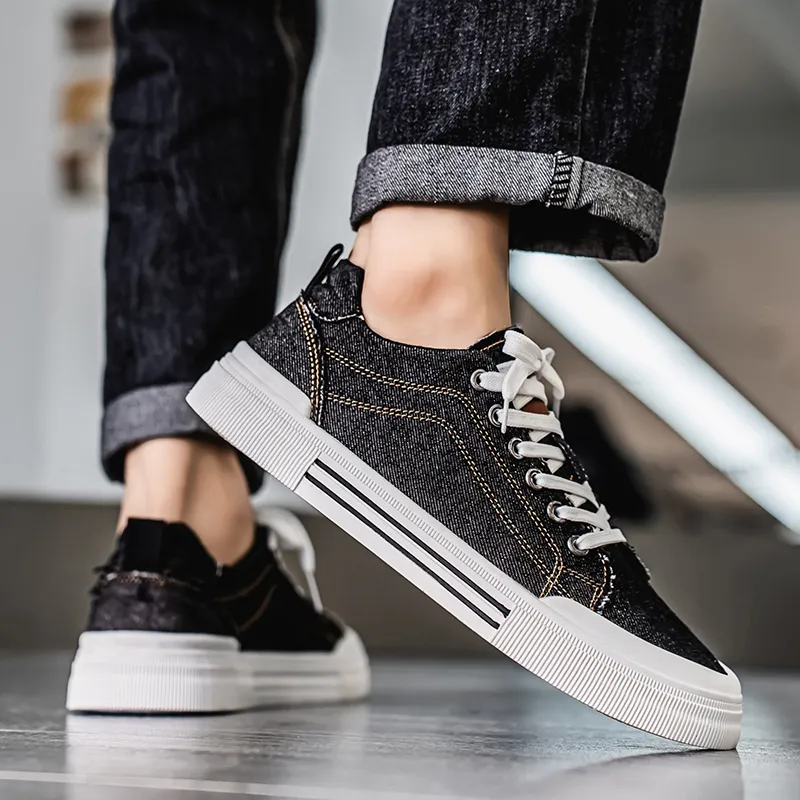 Meiretu Abrasion Resistant Lightweight Balance Low Top Canvas Shoes Men's-5