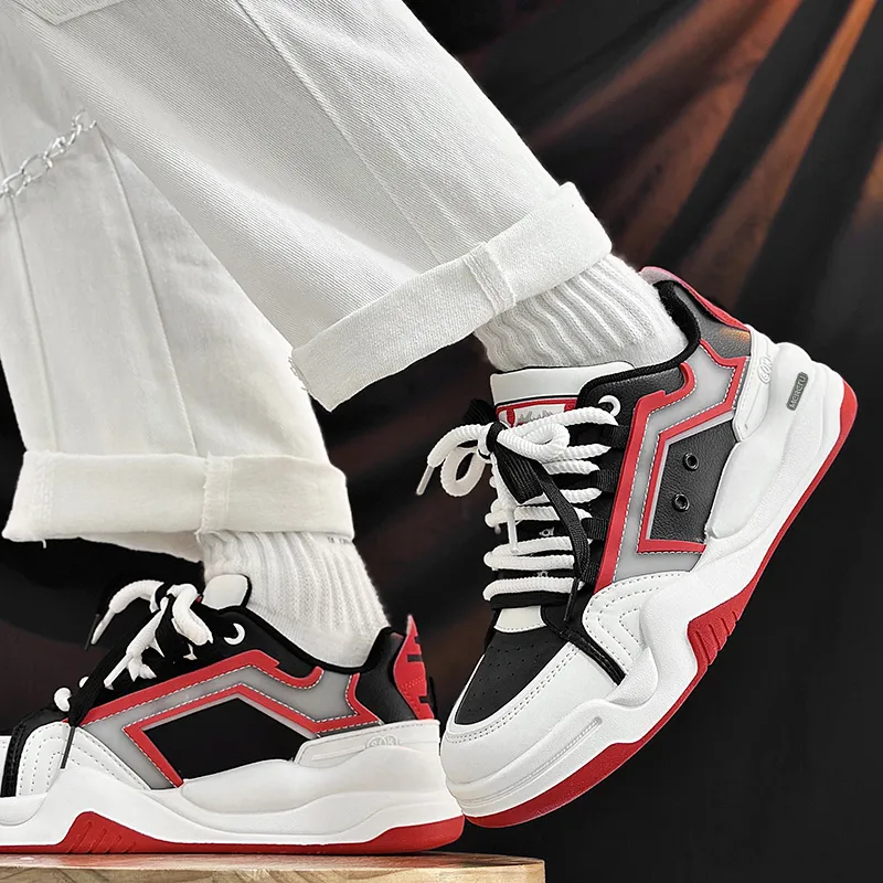 Meiretu Abrasion Resistant, Lightweight, And Breathable Low Top Skateboard Shoes Men's-2