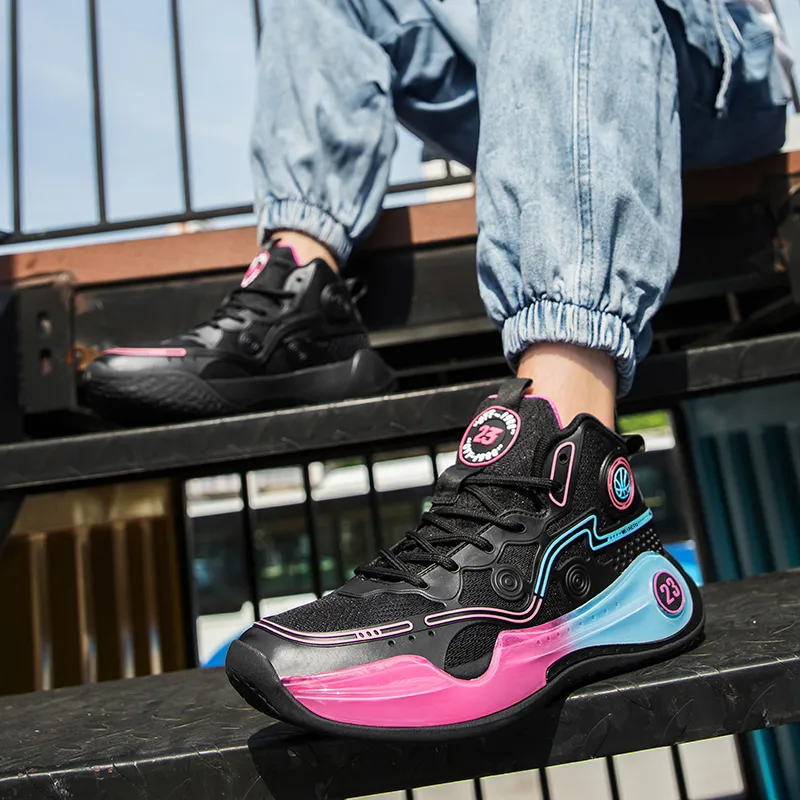 Meiretu Shock Absorbers Rebound High Top Basketball Shoes Unisex-2