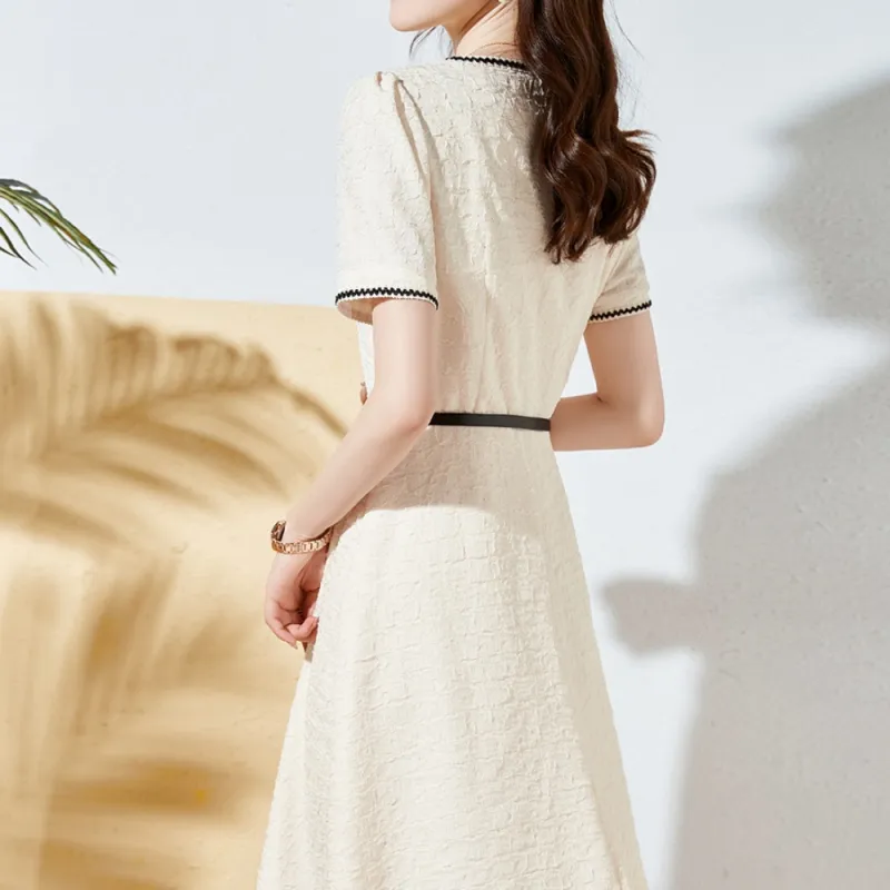 Flowers In Water Short Sleeved Dress Women's-3