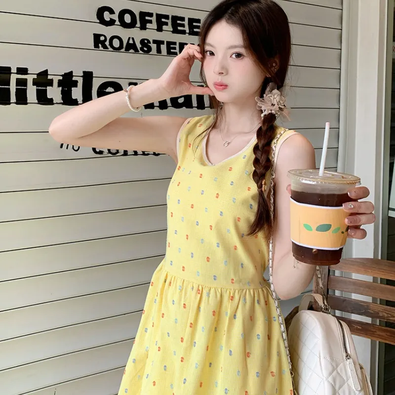 Flowers In Water Sleeveless Dress Women's-5