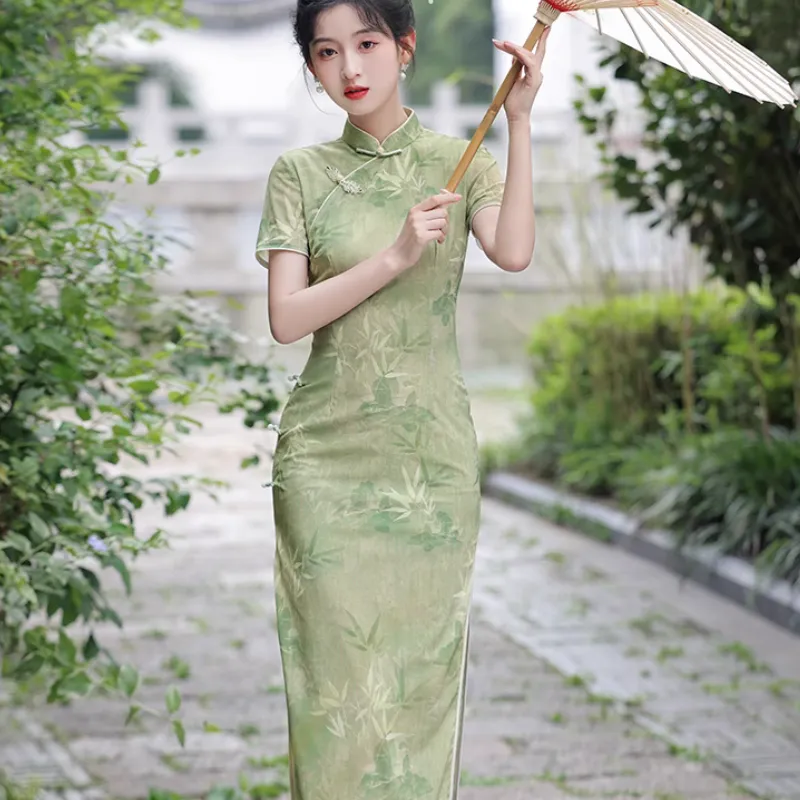 Flowers In Water Short Sleeved Dress Women's-1