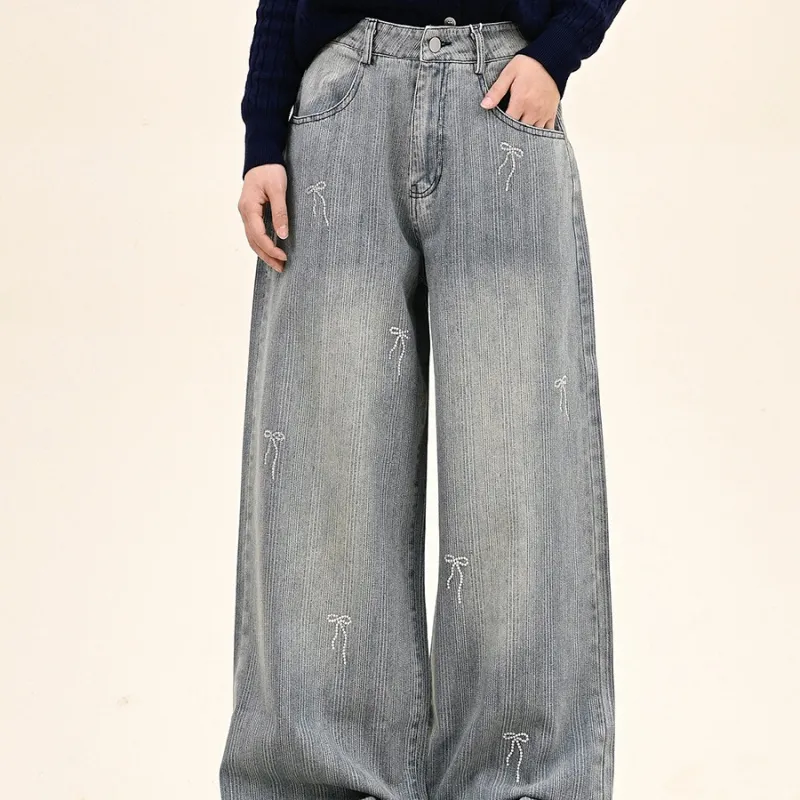 Flowers In Water Jeans Women's Distressed Color-2