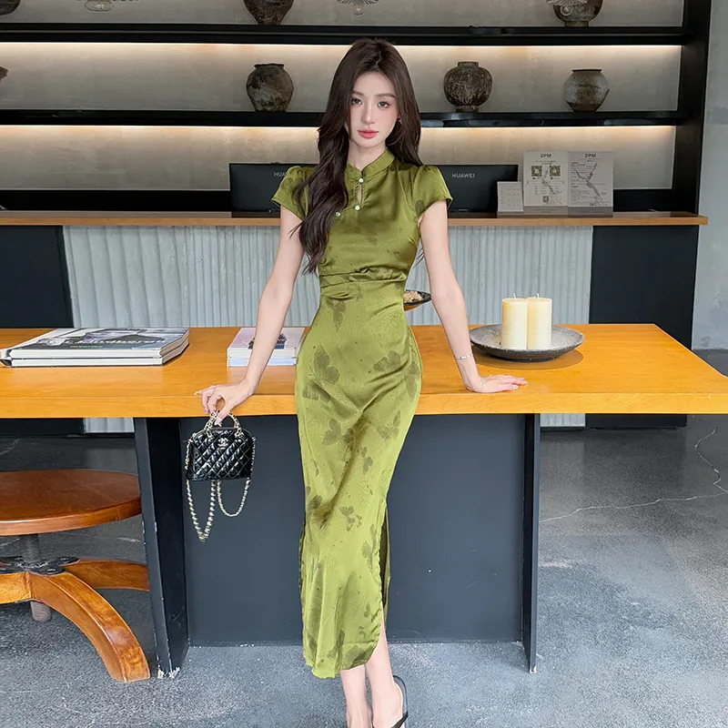 Flowers In Water Short Sleeved Dress Women's-6