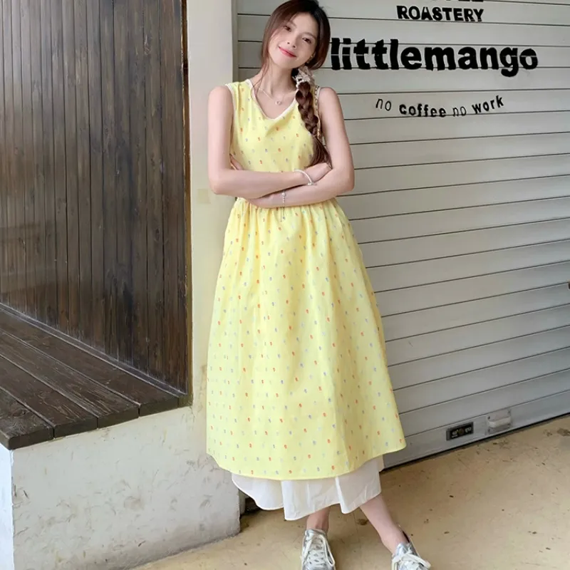 Flowers In Water Sleeveless Dress Women's-1