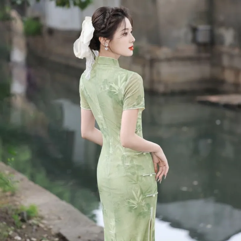 Flowers In Water Short Sleeved Dress Women's-4