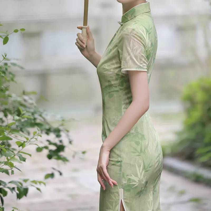 Flowers In Water Short Sleeved Dress Women's-3