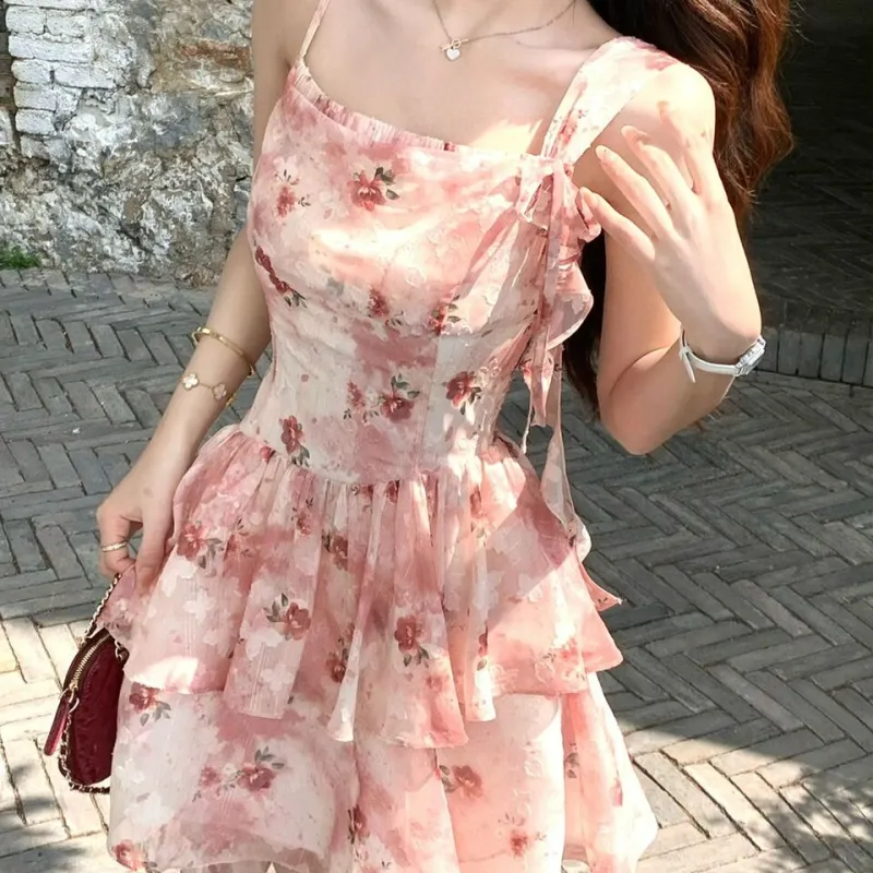 Flowers In Water Slip Dress Women's-1